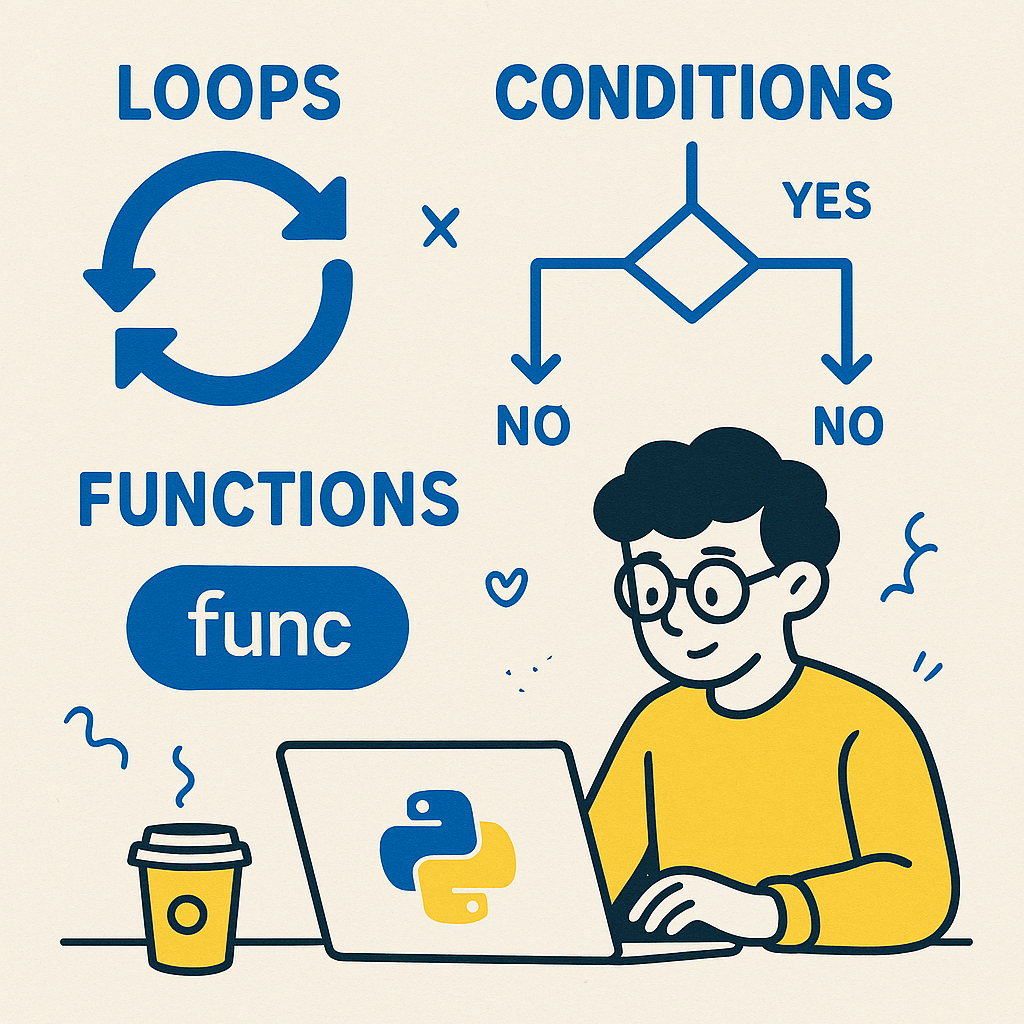 “From Snooze Buttons to Shortcuts: Learning Python’s Loops, Conditions & Functions”